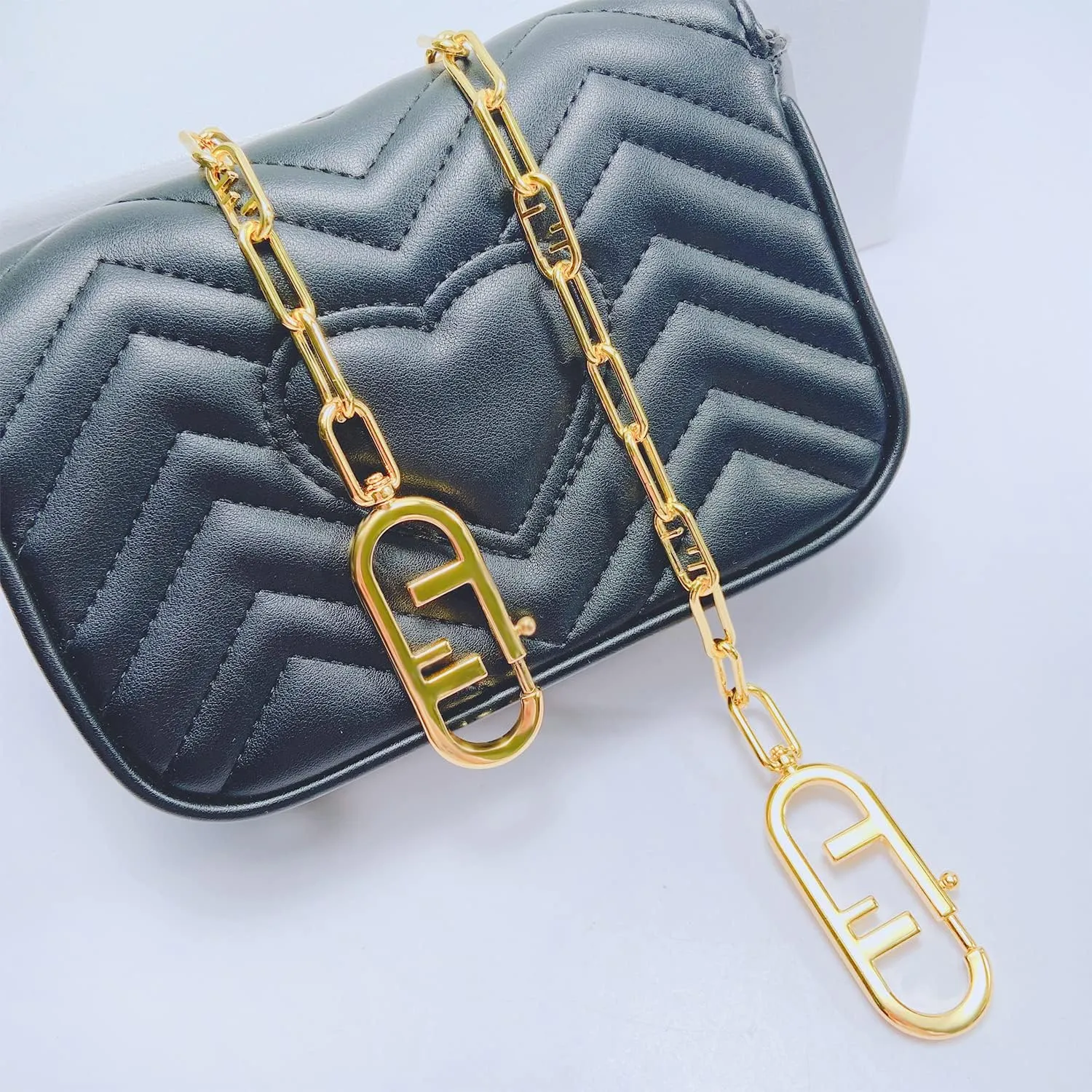 30.3" DIY Alloy Chain Strap Handbag Chains Accessories Purse Straps Shoulder Cross Body Replacement Straps(K-Gold,30.3inch)