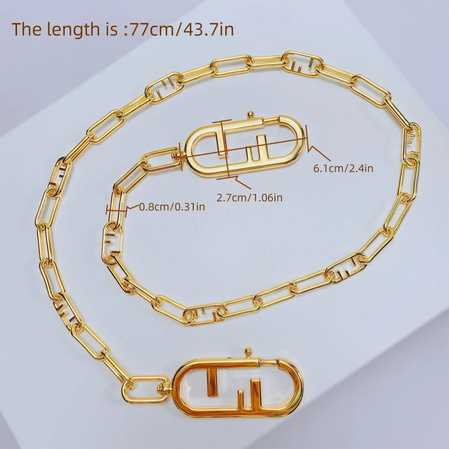 30.3" DIY Alloy Chain Strap Handbag Chains Accessories Purse Straps Shoulder Cross Body Replacement Straps(K-Gold,30.3inch)
