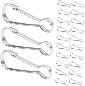 30Pcs Stainless Steel Spring Snap Hooks Durable Flagpole Clips for Attaching Flags Versatile Garden and Outdoor Flag Accessories Swivel Hooks for Secure Flag Display