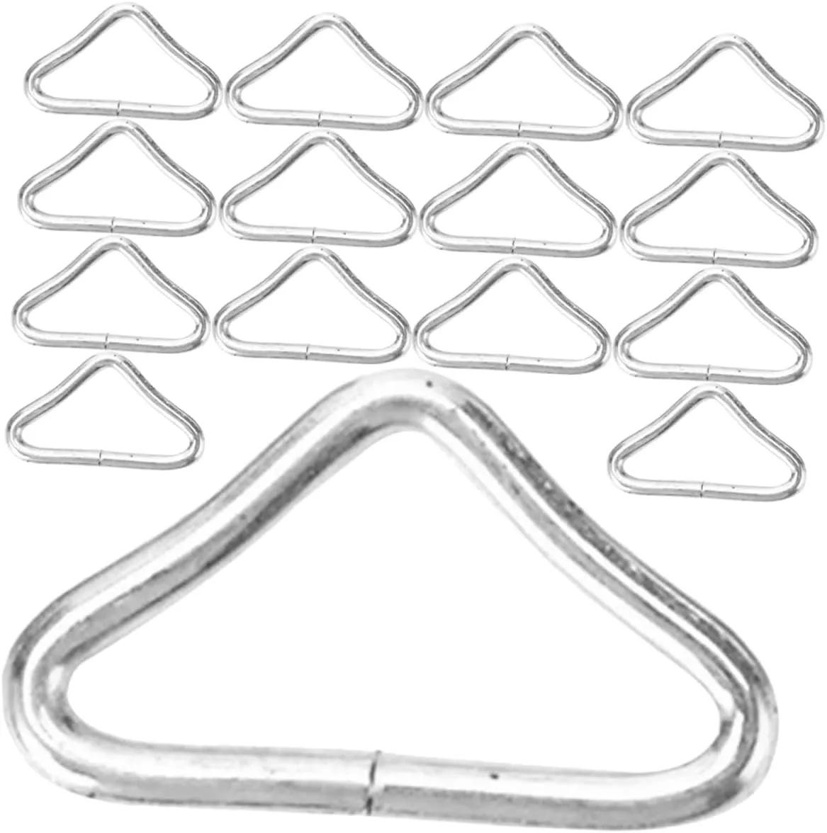 36Pcs Trampoline Parts Portable Triangle Buckles Metal Rings for DIY Trampoline Assembly Enhance Jumping Safety Experience with Sturdy Spring Hooks