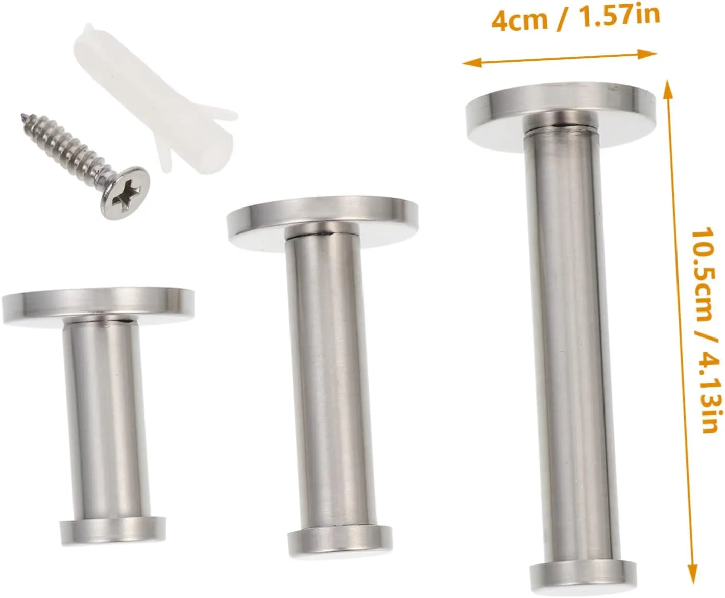 3sets 3pcs Heavy Duty Wall Mounted Hooks for Clothes Towel Handbags Stainless Steel Hangers Versatile Cylindrical Design for Bathroom Kitchen Entryway 3pcs*3