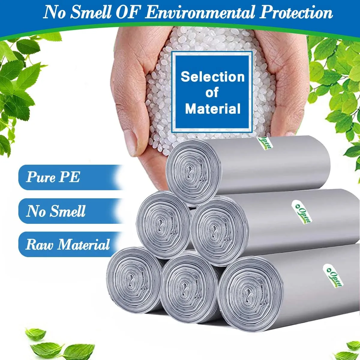 4 gallon Grey trash can liners,Small Grey Garbage Bags 250,Extra Strong 3,4,5 Gal Trash Bag,Fit 10-12-15 liters trash Bin Liners for Home Office Kitchen （Grey 250）