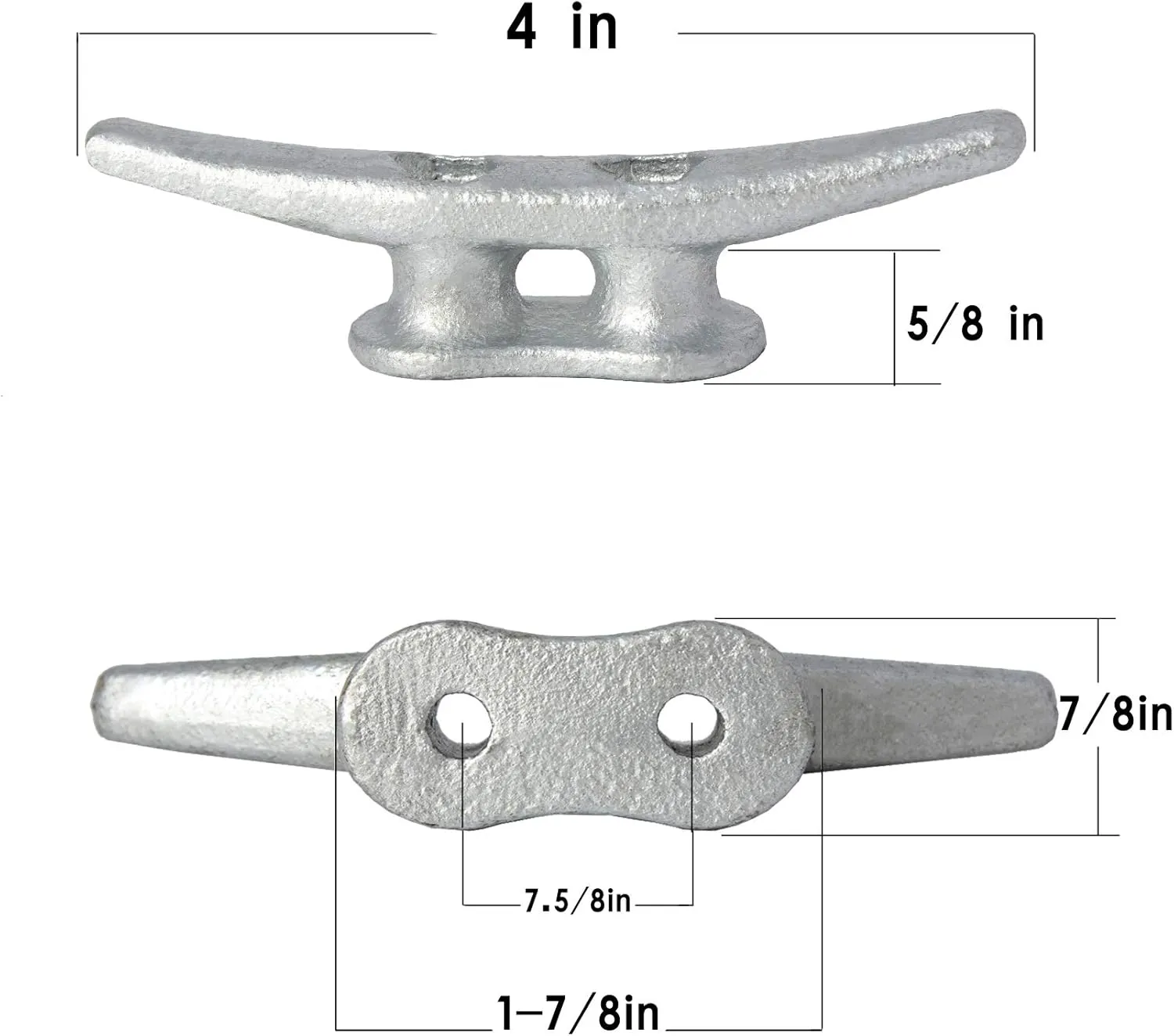 4 inch Dock Cleats 4/6/8/12/16/20/24 Pack,Boat Dock Cleats Rope Cleat Marine Cleats Iron Boat Cleats with Hardware ldeal for Deck,Nautical Decor,Cleats for Boat Dock,Boat Tie Down Cleats