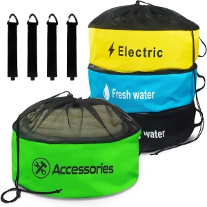 4 Pack RV Sewer Hose Storage,Waterproof RV Storage and Organization Bag for Sewer Hoses, RV Utility Bag,RV Camper Hose Bags for Store Fresh Water Hoses/Electrical Cords/Camper Tools Accessories