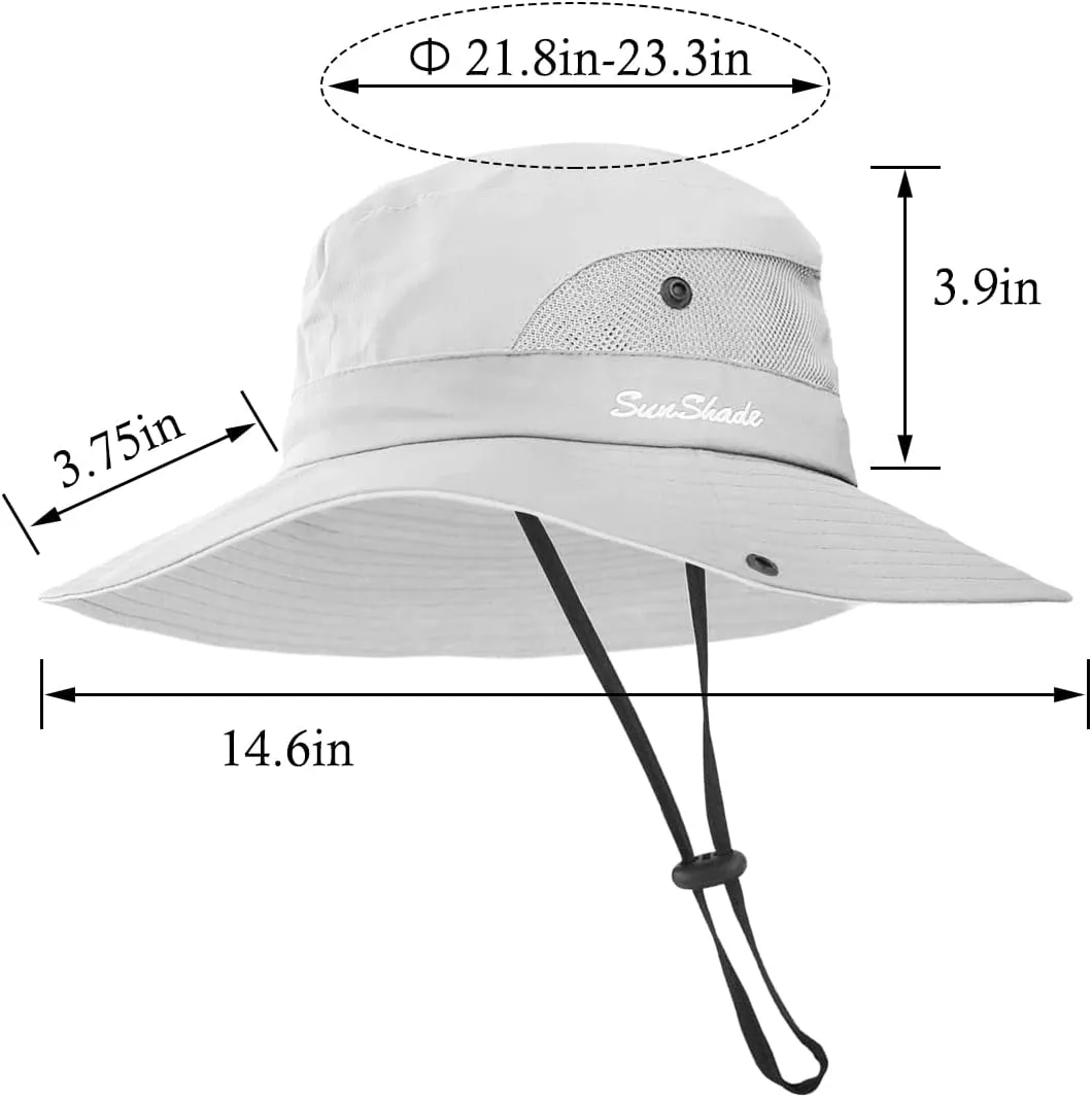 4 Pack Womens Ponytail Summer Sun Hat UV Protection Foldable Mesh Wide Brim Beach Fishing Cap