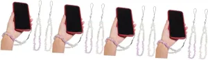 4 Pcs Chain Phones Key Fob Lanyard Hook Gold Wristlet Phone Strap Crossbody Charm Rope Telephone