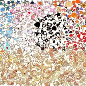 400Pcs Charms for Jewelry Making, Assorted Enamel Bracelet Bangle Charms, Mixed Bulk Metal Necklace Earring Charm for Jewelry Making