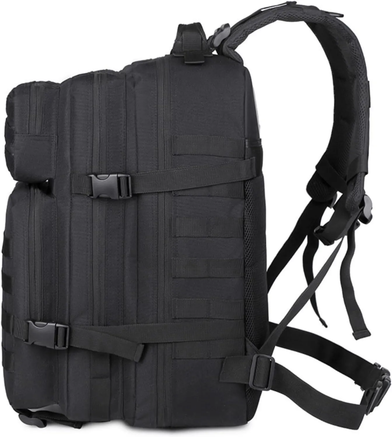 45L Military Tactical Backpack Molle Army Assault Pack 3-Day Bug Out Bag for Hiking, Camping & Outdoor Survival - Khaki Camouflage