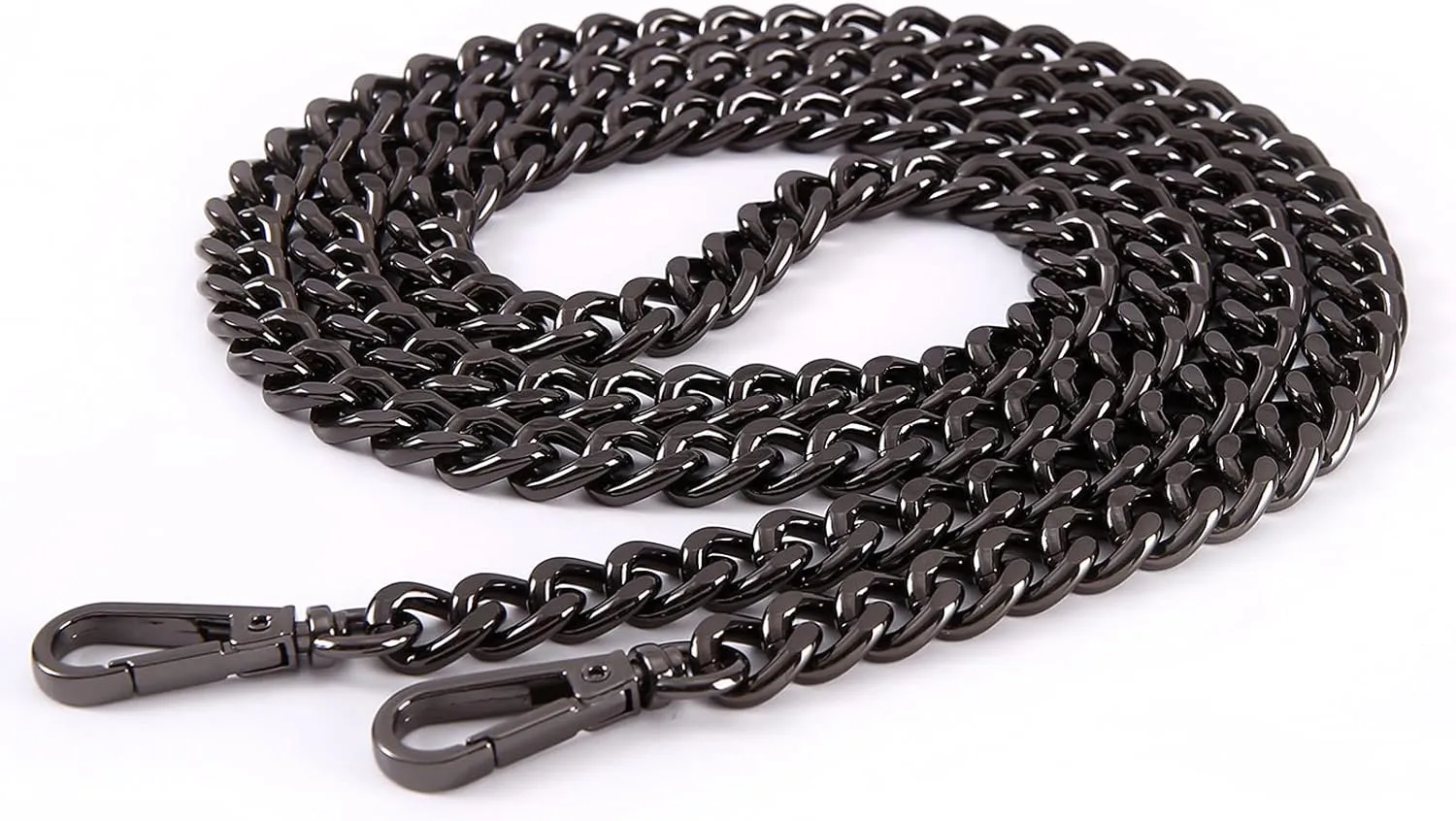47'' Light Metal Crossbody Purse Chain Straps Replacement for Bag Handbag (Black)