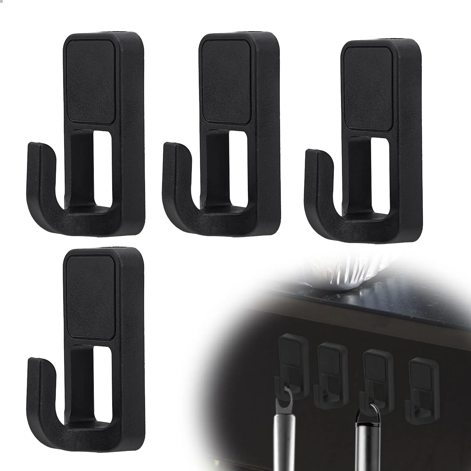 4pcs Magnetic Grill Hooks, 2.76x1.38x1.38 Inch Grill Hooks for Traeger Grills Heavy Duty Outdoor Magnetic Hooks Barbecue Tool Hooks Accessories for Traeger Grill