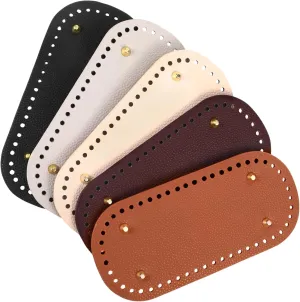 5 Pack Purse Leather Bottoms for Crocheting,8.7x4 in Bag Bottom Base for Crochet,Leather Nail Bottom Shaper Pad for DIY Crochet Bag Shoulder Tote Purse Handbag Bags Cushion Base