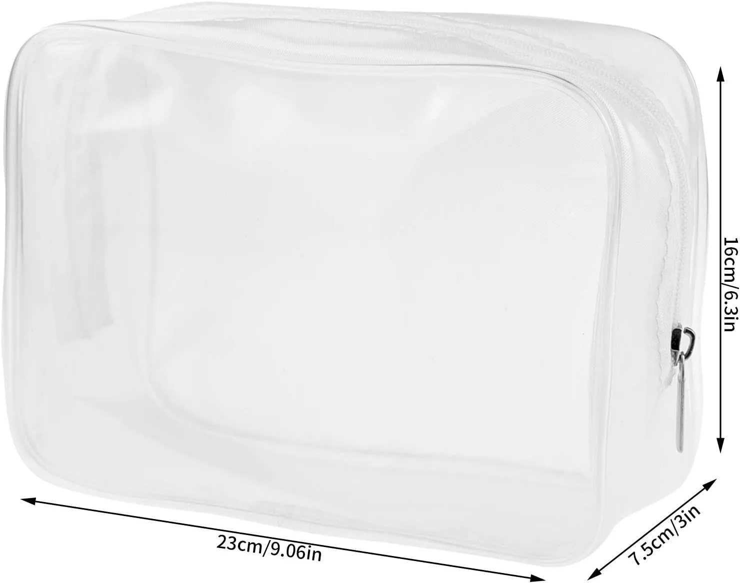 5 Packs Clear Cosmetics Bag TSA Approved, Wobe PVC Zippered Toiletry Carry Pouch Portable Makeup Bag for Vacation Travel, Bathroom and Organizing Waterproof Makeup Vinyl Case (Large, White)