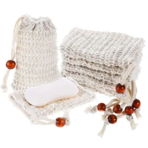 50 Pack Soap Exfoliating Bag Natural Sisal Soap Saver Bag Pouch Bar Soap Bag with Drawstring Foaming and Drying Soap Exfoliating Net Soap Saver for Bath & Shower Use
