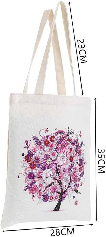 5D Art Craft Diamond Painting Shopping Canvas Tote Bag Foldable Hand bags Accessories Tray Organizer for Adult Women Handwork