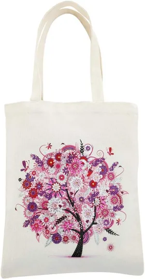 5D Art Craft Diamond Painting Shopping Canvas Tote Bag Foldable Hand bags Accessories Tray Organizer for Adult Women Handwork