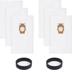 6 Pack Vacuum Cleaner Bags and 2 Belts Compatible with Kirby Vacuum Bags 204811, 204814, 205811 Style F, Fit for All Kirby Sentria Vacuum G Series, Avalir (6 Bags   2 Belts)
