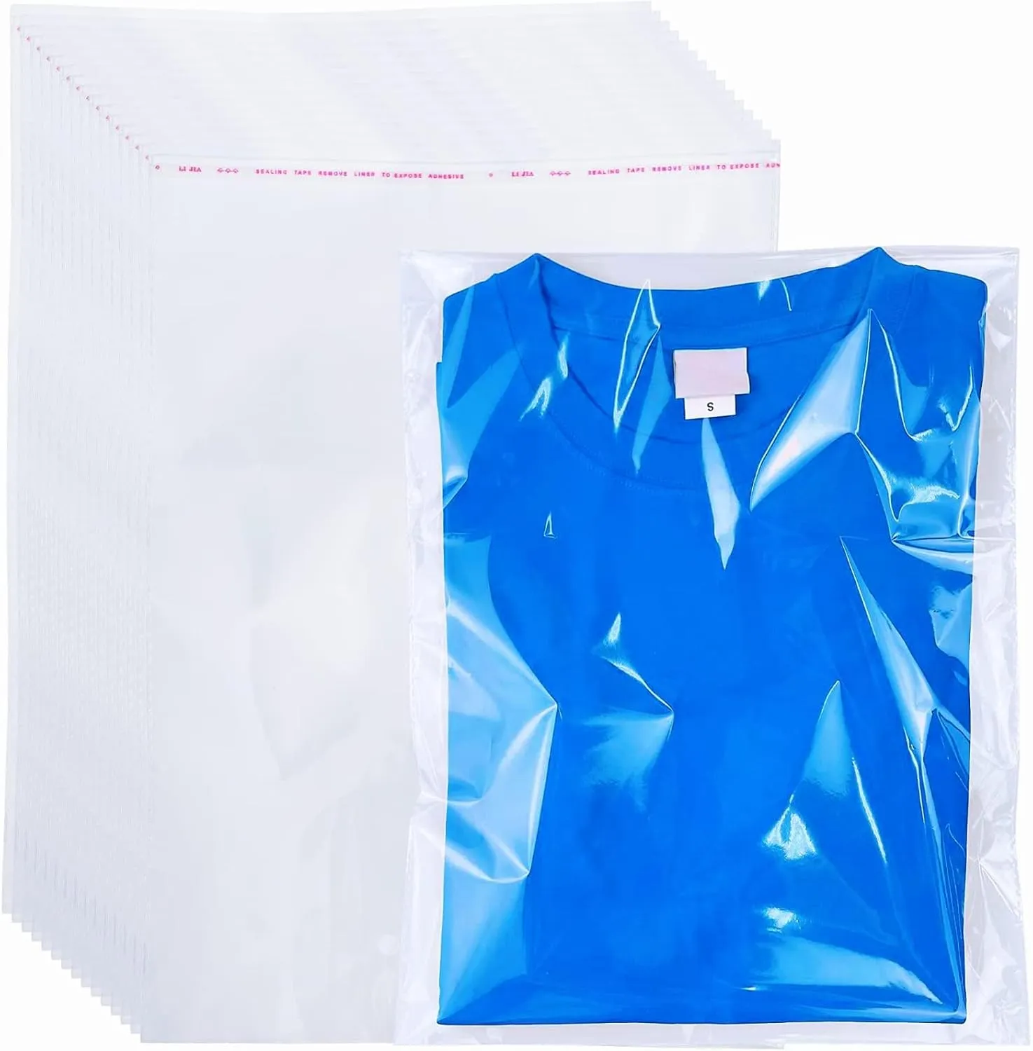 600 Pcs Resealable Self Sealing Cellophane Bag for Round Self Adhesive for T Shirts Clothing Retail Storage Bag (10 x 13 Inch)