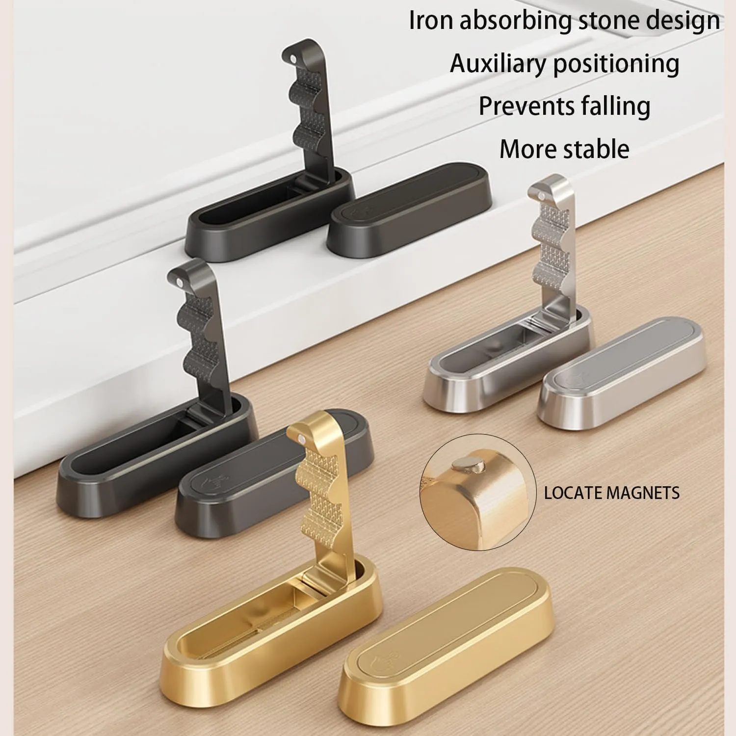 6PCS Foldable Invisible Hook Zinc Alloy Bathroom Wall Hook Retractable for Closet Scarf Hat Robe Key Purse Bag Folding Hooks Minimalist Style (Gold)