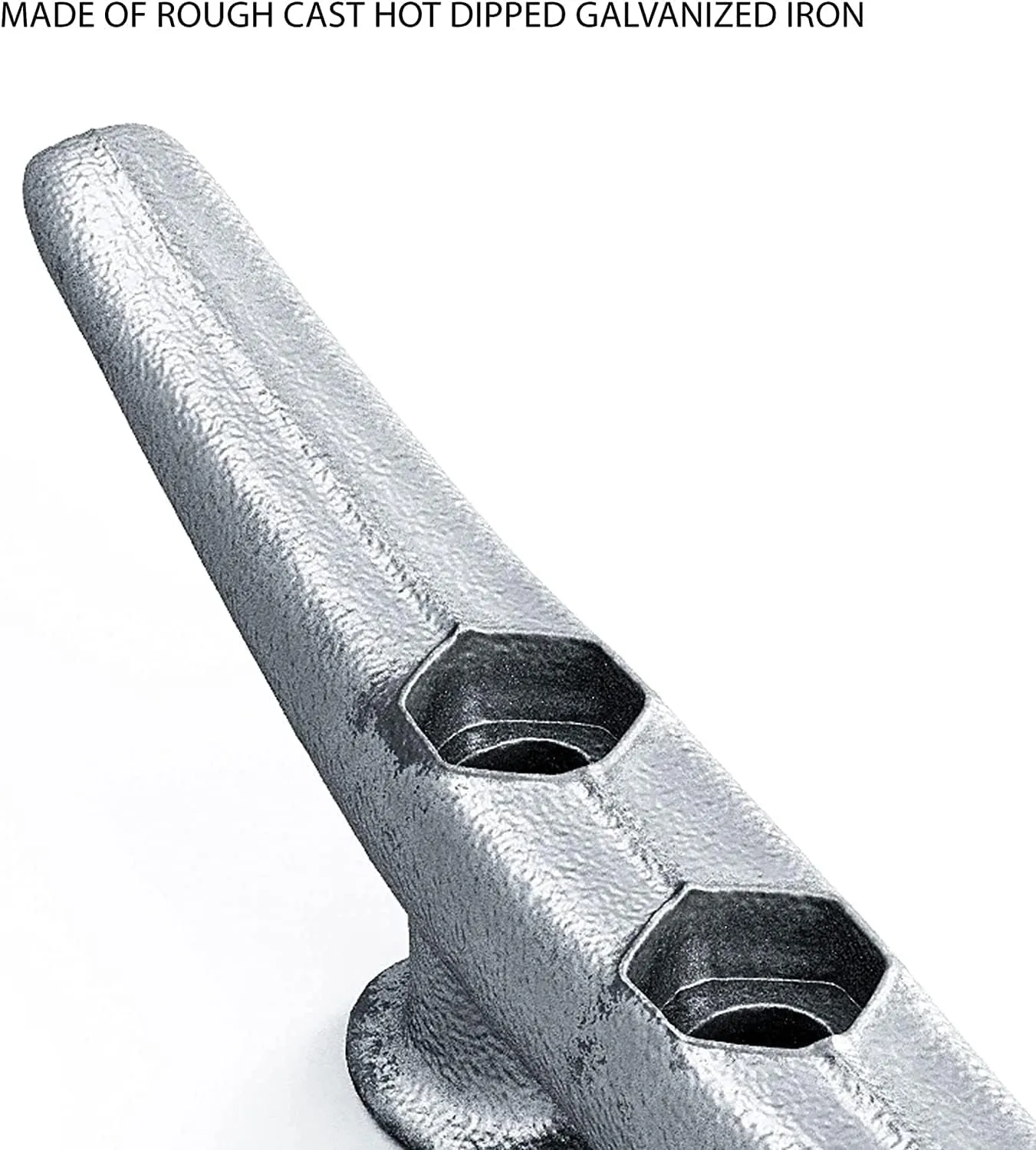 6" Dock Cleats | Weatherproof Galvanized Cast Iron 6 Inch Boat Cleat Tie Downs for Marine Pier or Decorative Nautical Maritime Decor | 4, 8 or 16 Pack