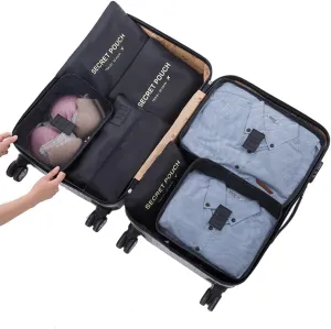 7 Set Packing Cubes Packing Organizers Travel Luggage Organizers for Suitcase Travel Accessories with Laundry Bag & Shoe Bag, Black