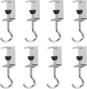 8 Pcs Desk Hook for Bag, Adjustable Table Hooks for Hanging Bags, Heavy Duty Metal Backpack Hook for Desk