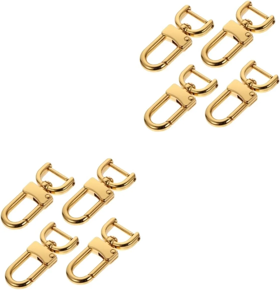 8 Pcs Metal Hook Purse Strap Hardware Bag Making Accessories Gold Handbag Key Chain Clip Hooks Luggage Bag Strap Buckle Purse Wallet Peg Hooks Belts Detachable Bag Buckle Golden