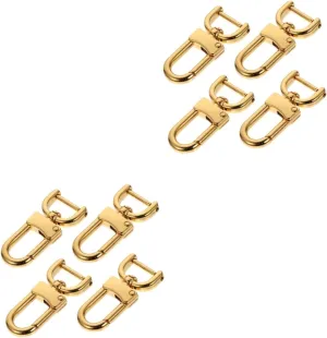 8 Pcs Metal Hook Purse Strap Hardware Bag Making Accessories Gold Handbag Key Chain Clip Hooks Luggage Bag Strap Buckle Purse Wallet Peg Hooks Belts Detachable Bag Buckle Golden