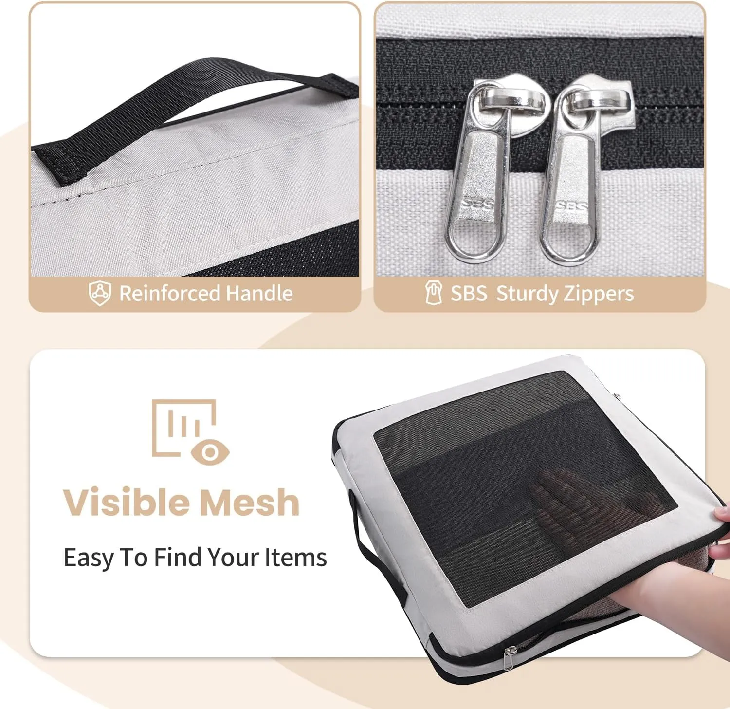 8 Set/6 Set/4 Set Compression Packing Cubes for Travel, Lightweight Vacation Travel Essentials, Travel Accessories for Suitcase Organizer Bags Set, Durable Luggage Organizer