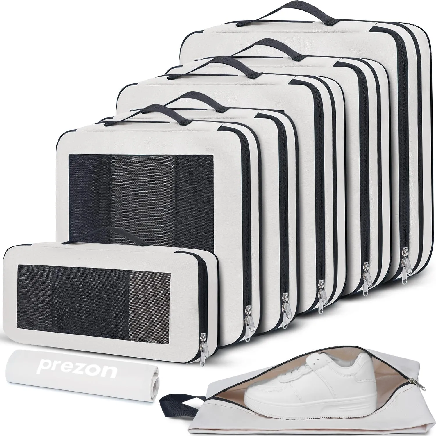 8 Set/6 Set/4 Set Compression Packing Cubes for Travel, Lightweight Vacation Travel Essentials, Travel Accessories for Suitcase Organizer Bags Set, Durable Luggage Organizer