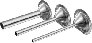 #8 Stainless Steel Stuffing tube SET for meat grinder. 2 1/2" base diameter. For LEM Cabelas .35 HP