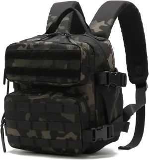 9L Mini Backpack for Men and Women, Small Backpack for Gym Hiking Travel Sports Running (Black Camo)