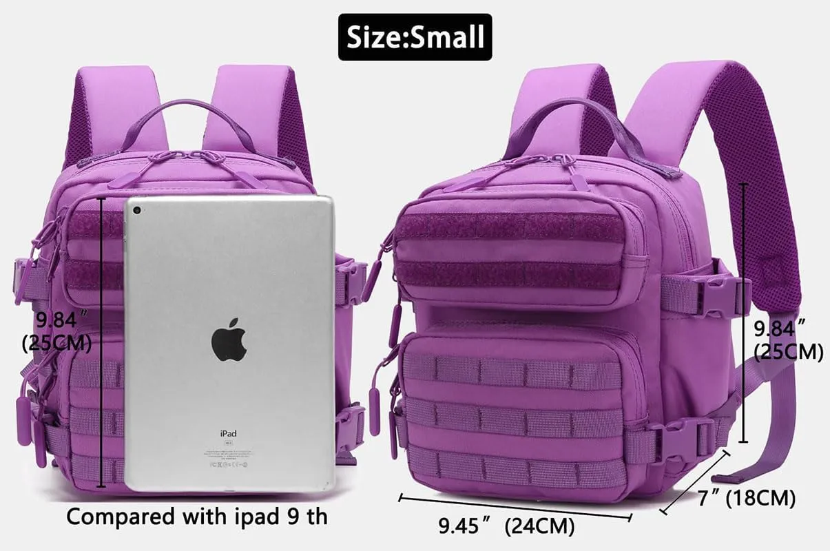 9L Mini Backpack for Men and Women, Small Backpack for Gym Hiking Travel Sports Running (Purple)
