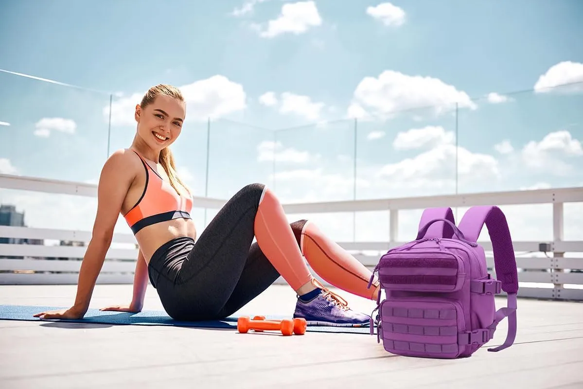 9L Mini Backpack for Men and Women, Small Backpack for Gym Hiking Travel Sports Running (Purple)