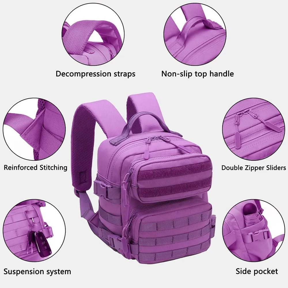 9L Mini Backpack for Men and Women, Small Backpack for Gym Hiking Travel Sports Running (Purple)