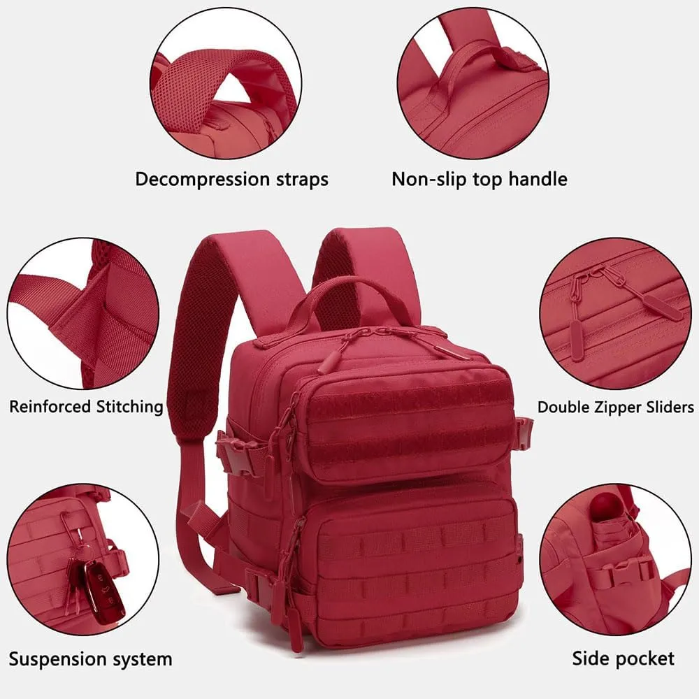 9L Mini Backpack for Men and Women, Small Backpack for Gym Hiking Travel Sports Running (Red)