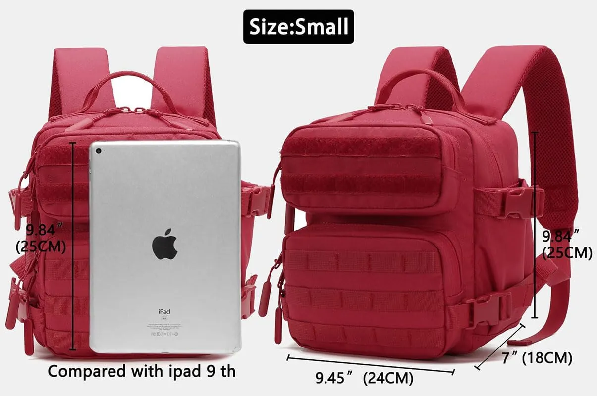 9L Mini Backpack for Men and Women, Small Backpack for Gym Hiking Travel Sports Running (Red)