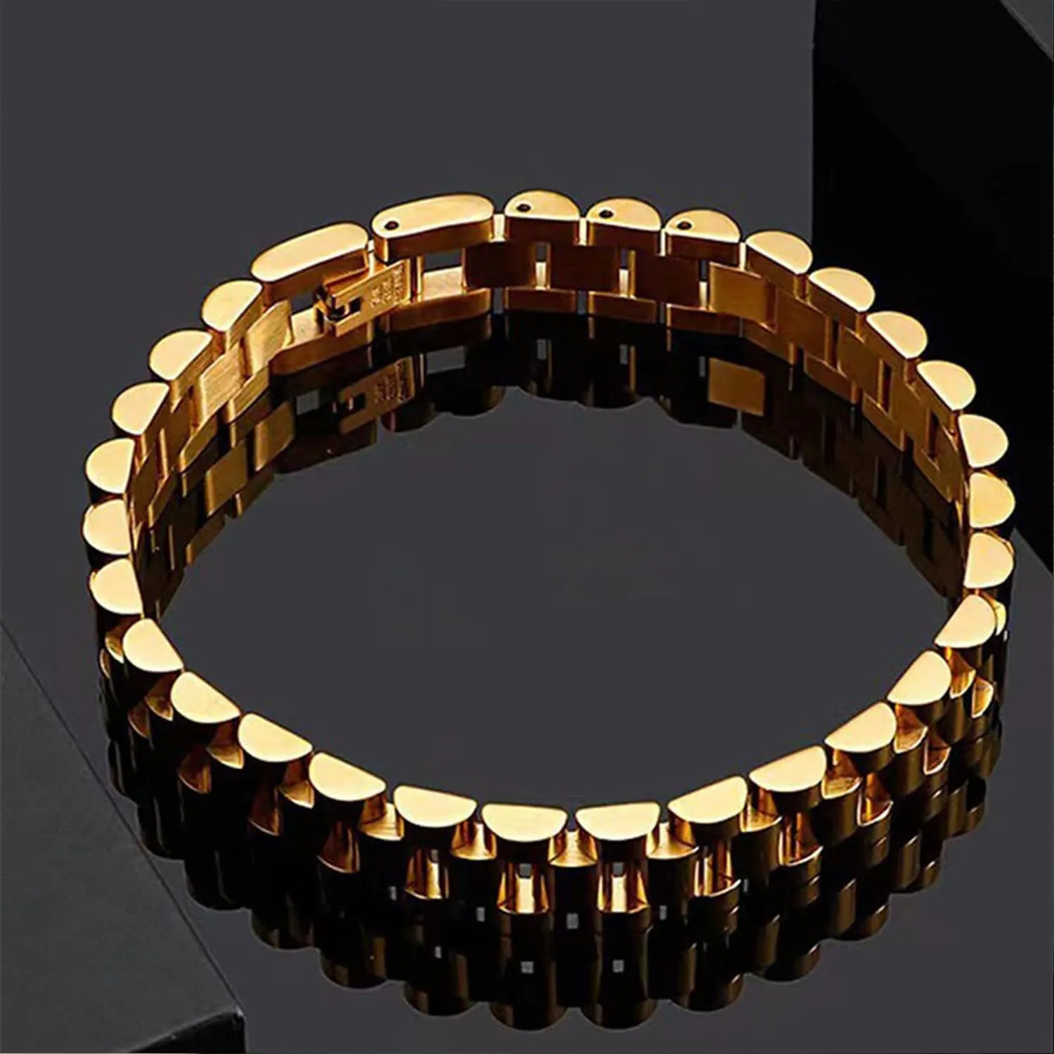 A D. ALLEN & DANMI. 18 K Gold Plated Love Bangle Bracelet Set Flexible Wide Wristband Bangle Bangle Set for Love