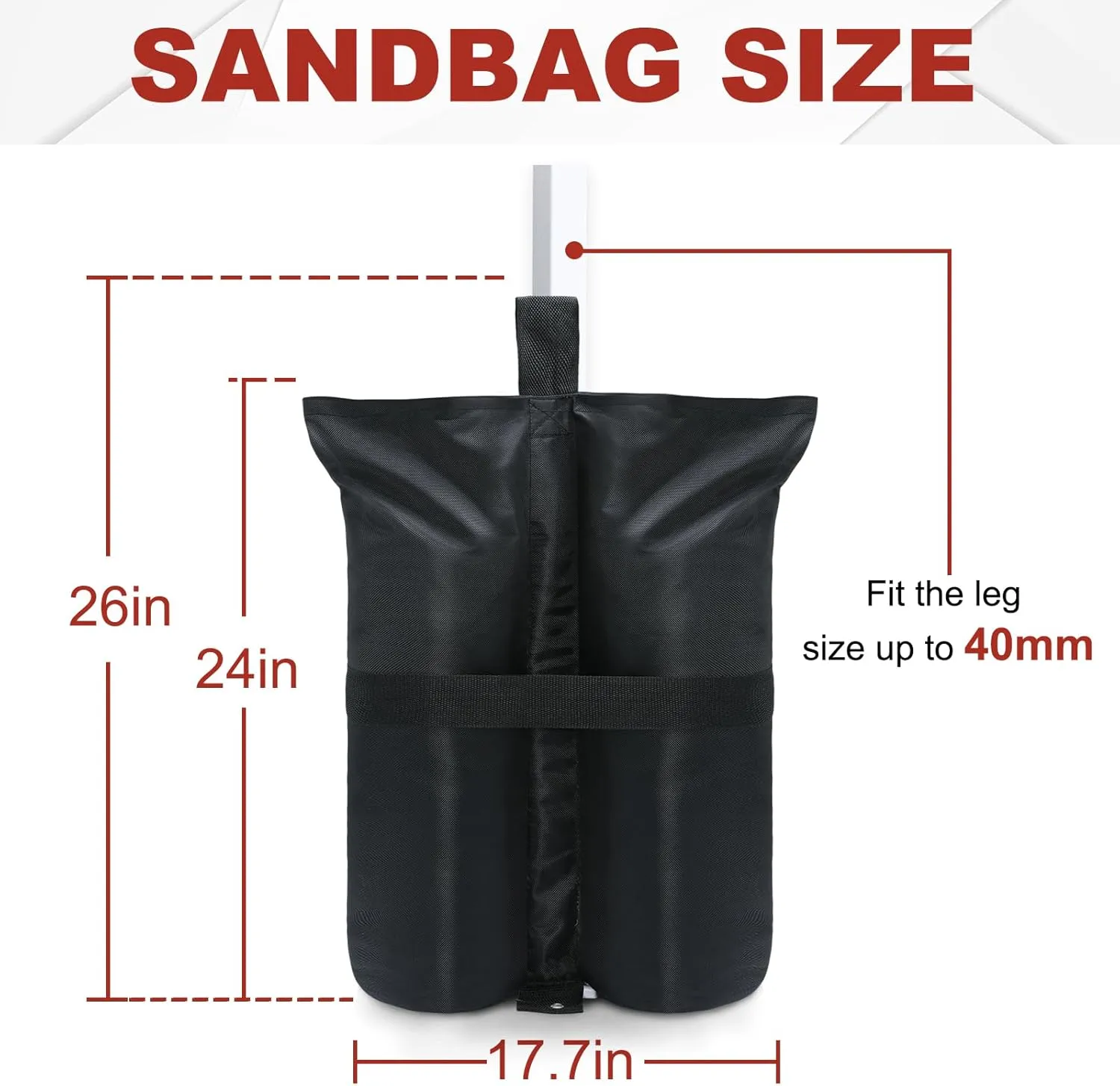 ABCCANOPY Heavy Duty Weight Bags, Black(185lb)