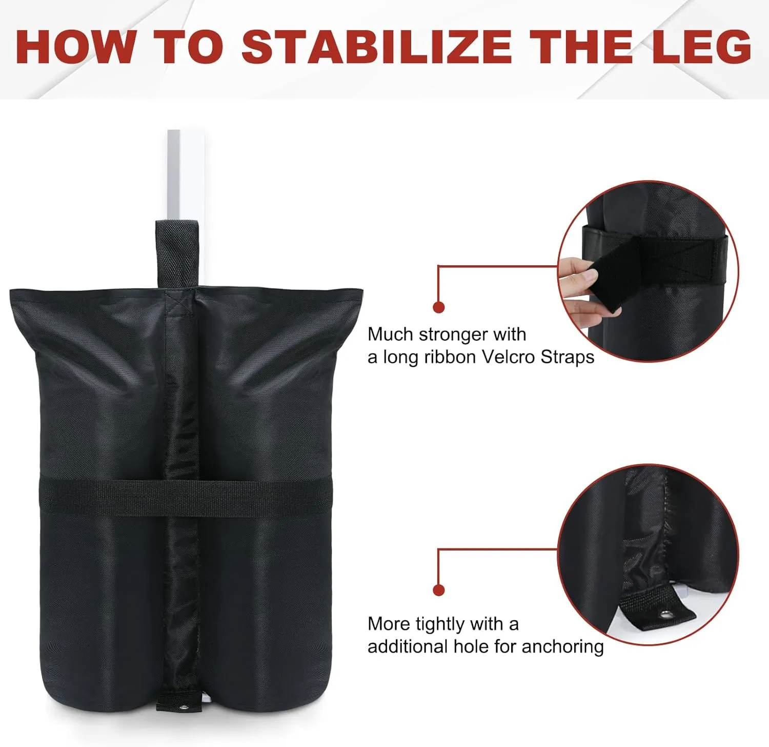 ABCCANOPY Heavy Duty Weight Bags, Black(185lb)