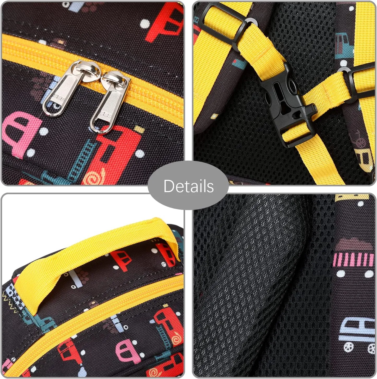 abshoo Car Backpack for Kid Little Small Boys Bookbag Preschool Toddler Backpack (Car)