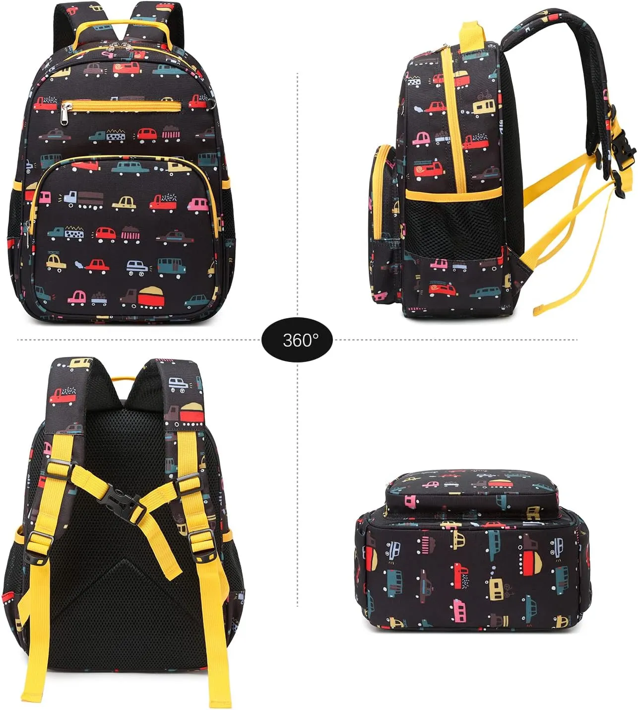 abshoo Car Backpack for Kid Little Small Boys Bookbag Preschool Toddler Backpack (Car)