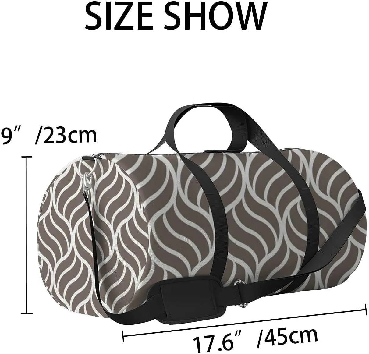 Abstract Stripes Art Sports Duffel Bag Travel Gym Tote Bags Lightweight Durable Shoulder Strap Waterproof Polyester Outside Mesh Pocket Overnight Trip Duffel Bag for Women Men