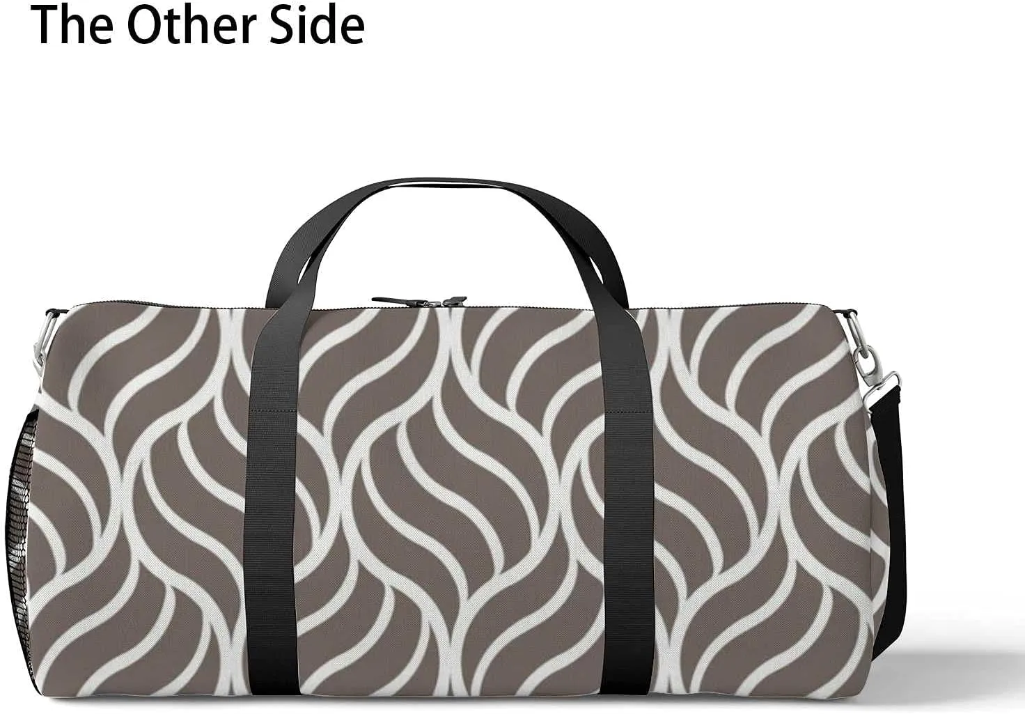 Abstract Stripes Art Sports Duffel Bag Travel Gym Tote Bags Lightweight Durable Shoulder Strap Waterproof Polyester Outside Mesh Pocket Overnight Trip Duffel Bag for Women Men