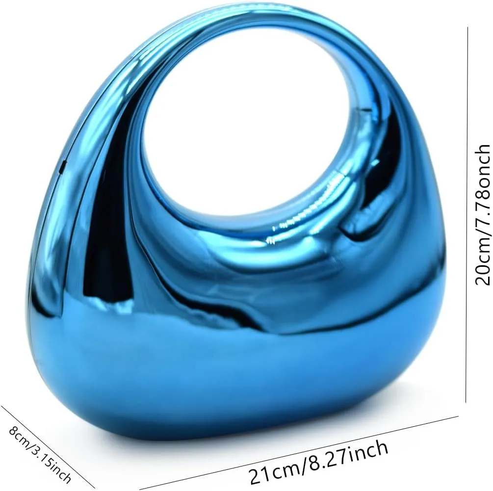 Acrylic Evening Clutch Purse for Women, Metallic Purse Evening Handbags Moon Hobo Bag, Evening Purse for Wedding Party Prom