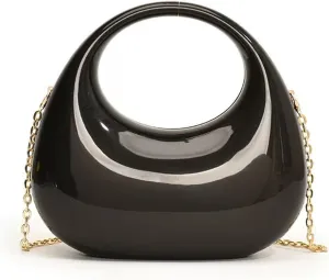Acrylic Evening Clutch Purse for Women, Metallic Purse Evening Handbags Moon Hobo Bag, Evening Purse for Wedding Party Prom