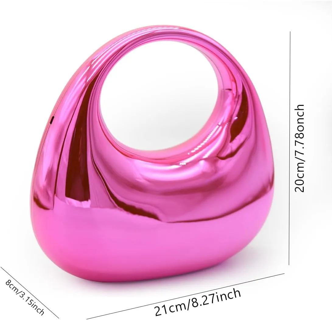 Acrylic Evening Clutch Purse for Women, Metallic Purse Evening Handbags Moon Hobo Bag, Evening Purse for Wedding Party Prom