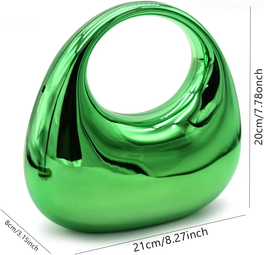 Acrylic Evening Clutch Purse for Women, Metallic Purse Evening Handbags Moon Hobo Bag, Evening Purse for Wedding Party Prom