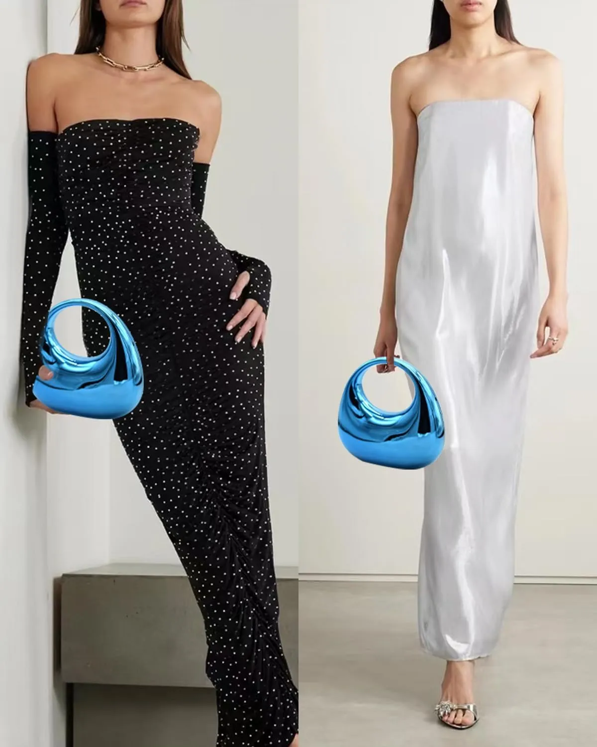 Acrylic Evening Clutch Purse for Women, Metallic Purse Evening Handbags Moon Hobo Bag, Evening Purse for Wedding Party Prom