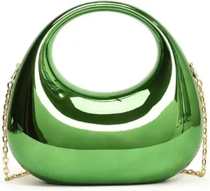 Acrylic Evening Clutch Purse for Women, Metallic Purse Evening Handbags Moon Hobo Bag, Evening Purse for Wedding Party Prom