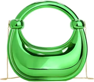 Acrylic Evening Clutch Purse for Women, Metallic Purse Evening Handbags Moon Hobo Bag, Gold Purse for Wedding Party Prom